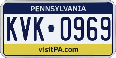 PA license plate KVK0969