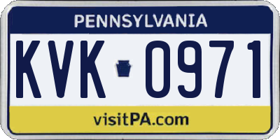 PA license plate KVK0971