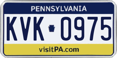 PA license plate KVK0975