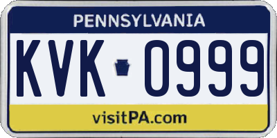 PA license plate KVK0999