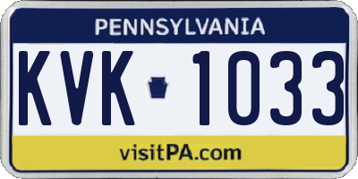 PA license plate KVK1033
