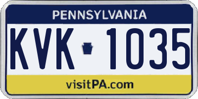 PA license plate KVK1035
