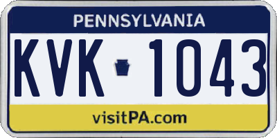 PA license plate KVK1043