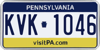 PA license plate KVK1046