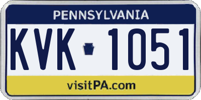 PA license plate KVK1051