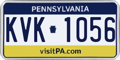 PA license plate KVK1056