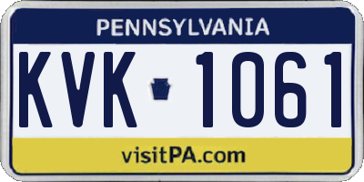 PA license plate KVK1061
