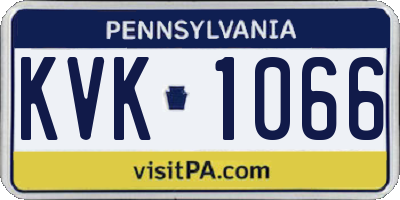 PA license plate KVK1066