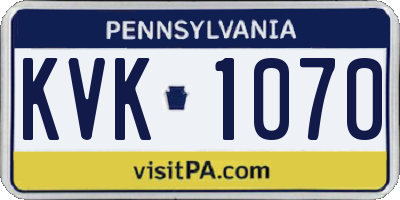 PA license plate KVK1070