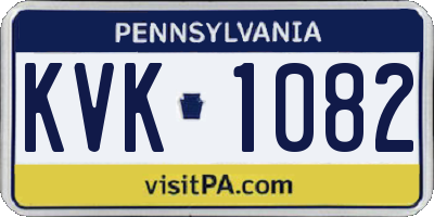 PA license plate KVK1082