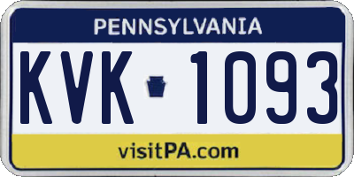 PA license plate KVK1093