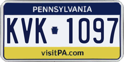 PA license plate KVK1097