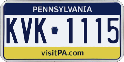 PA license plate KVK1115