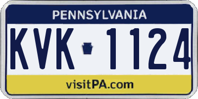 PA license plate KVK1124