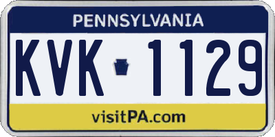 PA license plate KVK1129