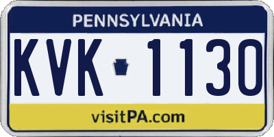PA license plate KVK1130