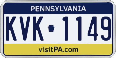 PA license plate KVK1149