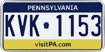 PA license plate KVK1153