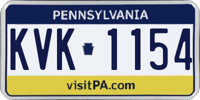 PA license plate KVK1154
