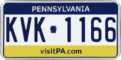 PA license plate KVK1166