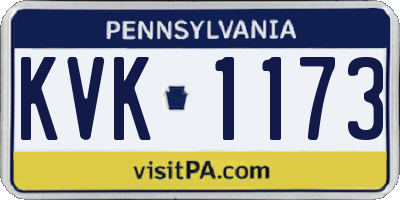 PA license plate KVK1173