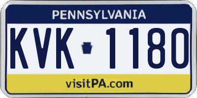 PA license plate KVK1180