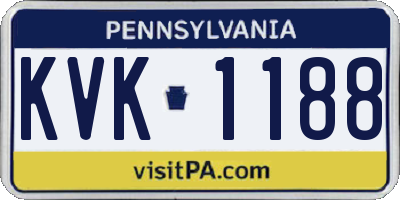 PA license plate KVK1188