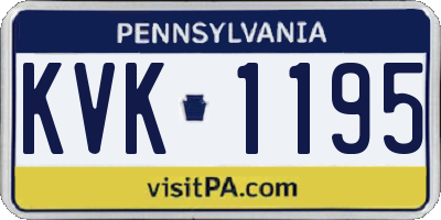 PA license plate KVK1195