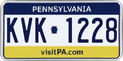 PA license plate KVK1228
