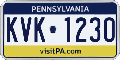 PA license plate KVK1230