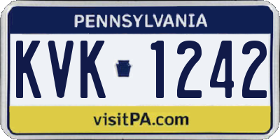 PA license plate KVK1242