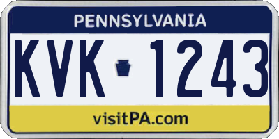 PA license plate KVK1243