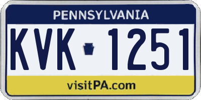 PA license plate KVK1251
