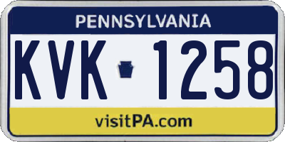 PA license plate KVK1258