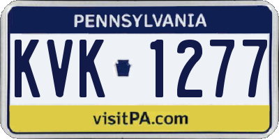 PA license plate KVK1277