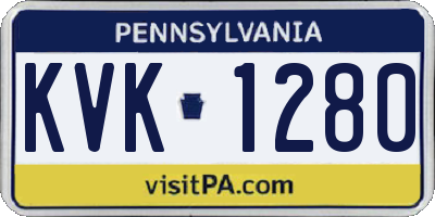 PA license plate KVK1280