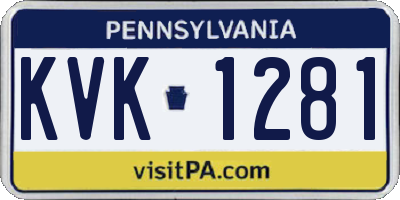 PA license plate KVK1281