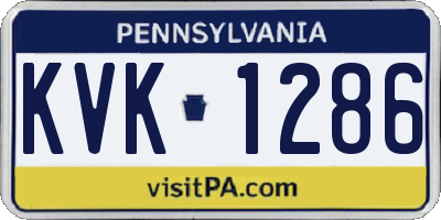 PA license plate KVK1286