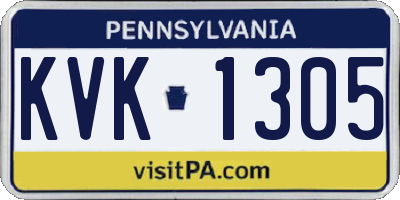 PA license plate KVK1305