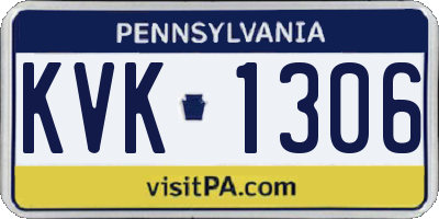 PA license plate KVK1306