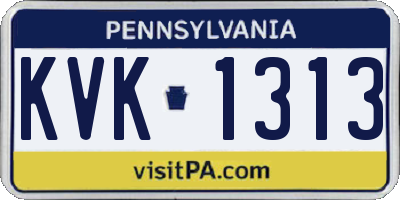 PA license plate KVK1313