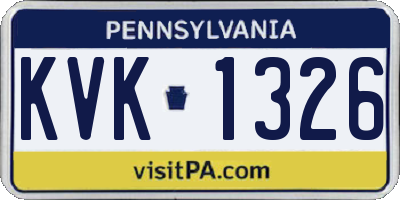 PA license plate KVK1326