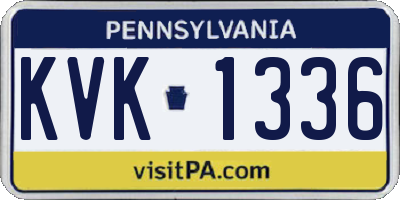 PA license plate KVK1336