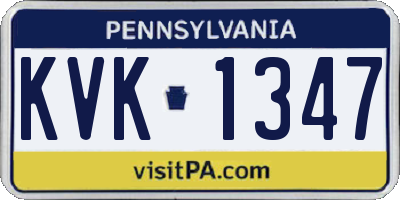 PA license plate KVK1347