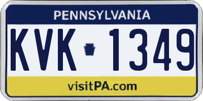 PA license plate KVK1349