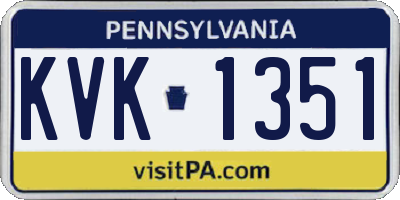 PA license plate KVK1351