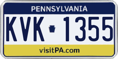 PA license plate KVK1355