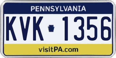 PA license plate KVK1356
