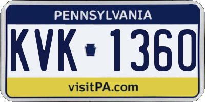 PA license plate KVK1360