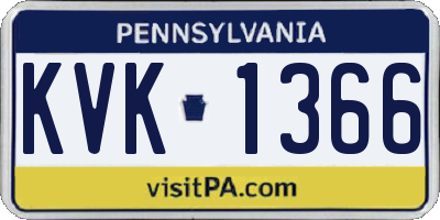 PA license plate KVK1366